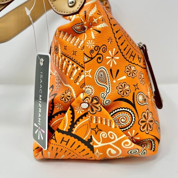 Isaac Mizrahi  East West Shoulder Bag  Bandanna  Paisley Print & Dust Bag - Picture 5 of 16